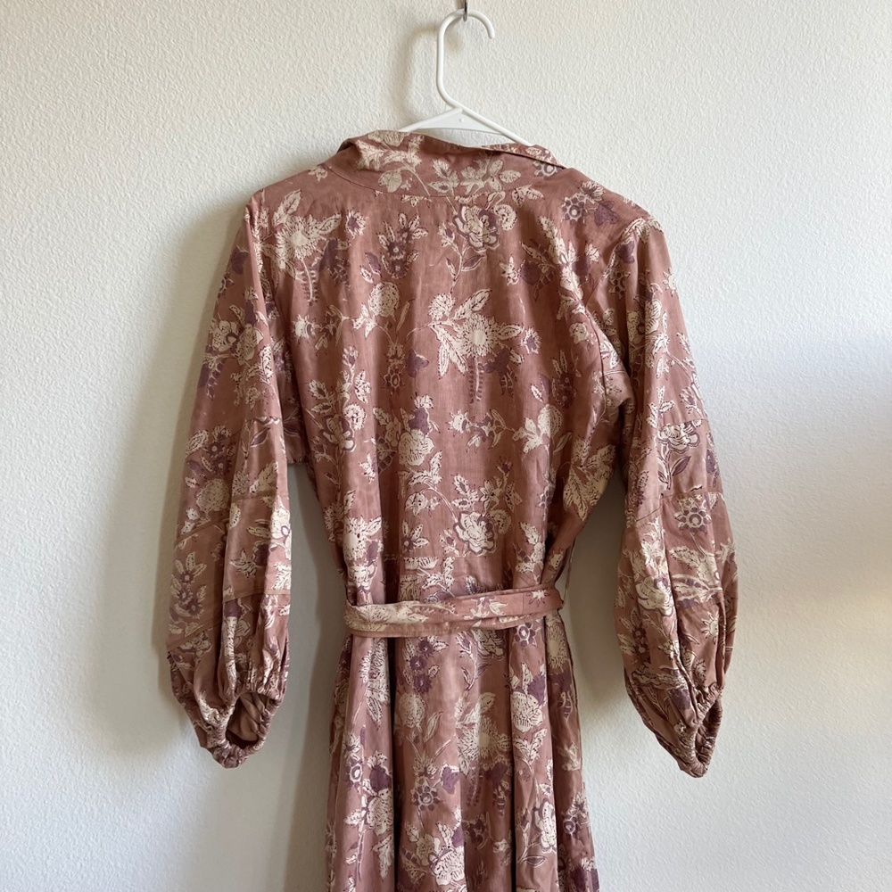 Sue Sartor Floral Midi Tie Waist Dress Size Small - Picture 6 of 7